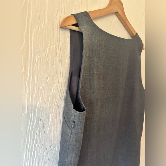 Aritzia Babaton Gray Grey Clay Prestige Sleeveless Square Neck Mini Pocket Dress - Picture 8 of 11